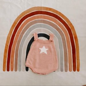 Knit baby bubble romper